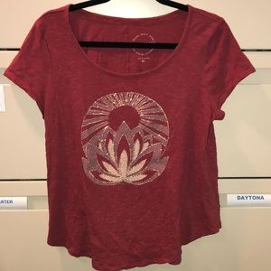 Lucky Brand Red T-Shirt with Studded Design - M